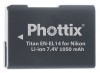 Аккумулятор Phottix Titan EN-EL14 для Nikon P7000/P7100/D3100/D3200/D3300/D5100/D5200/D5300